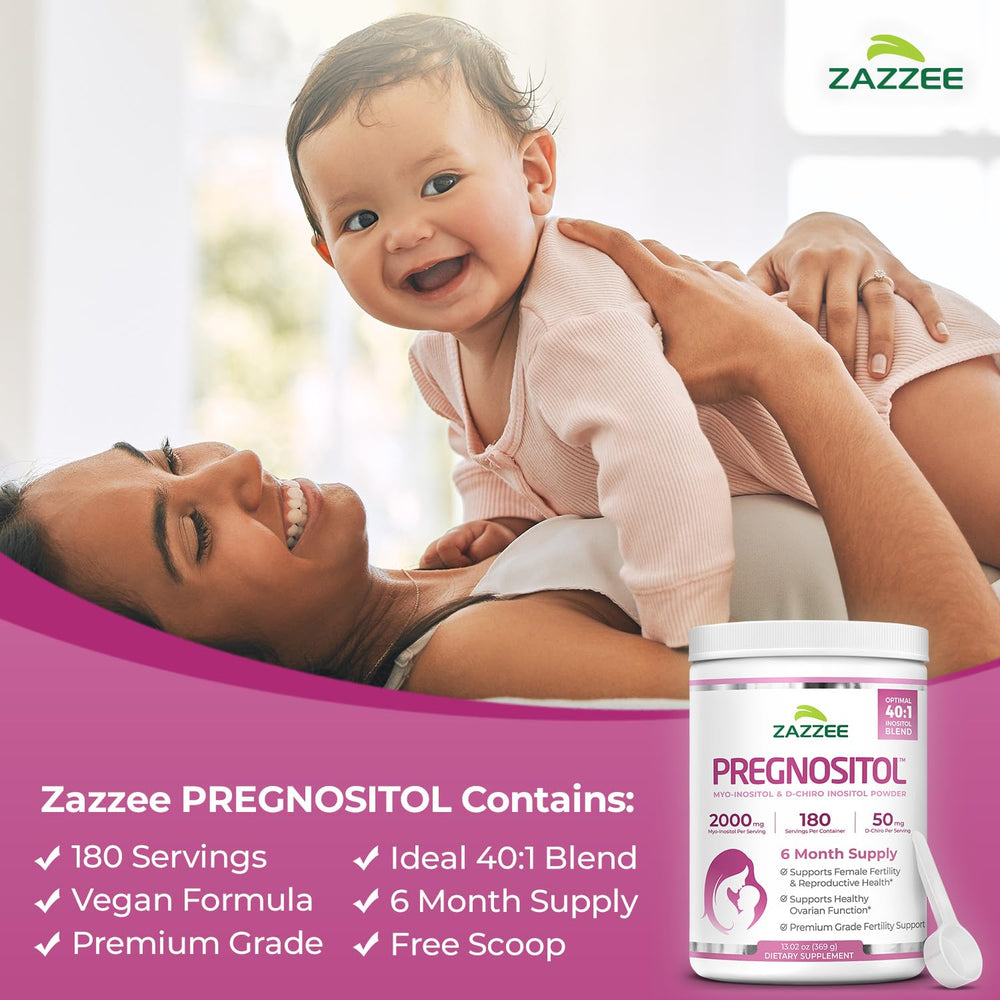 Visual of 40:1 ratio for Zazzee Pregnostol inositol blend.