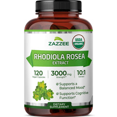 Zazzee Rhodiola 10:1 extract, 3000 mg per capsule, 120 capsules