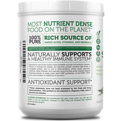 Wide-mouth container for easy access to spirulina powder