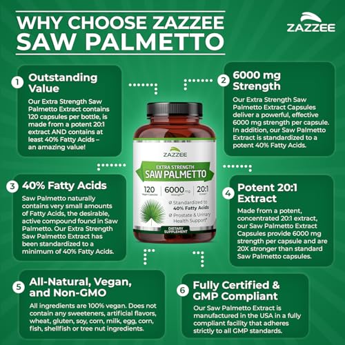 Natural vegan, non-GMO Saw Palmetto capsules