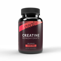 Front view of Zeal Creatine Monohydrate 300 capsules bottle (unflavored)