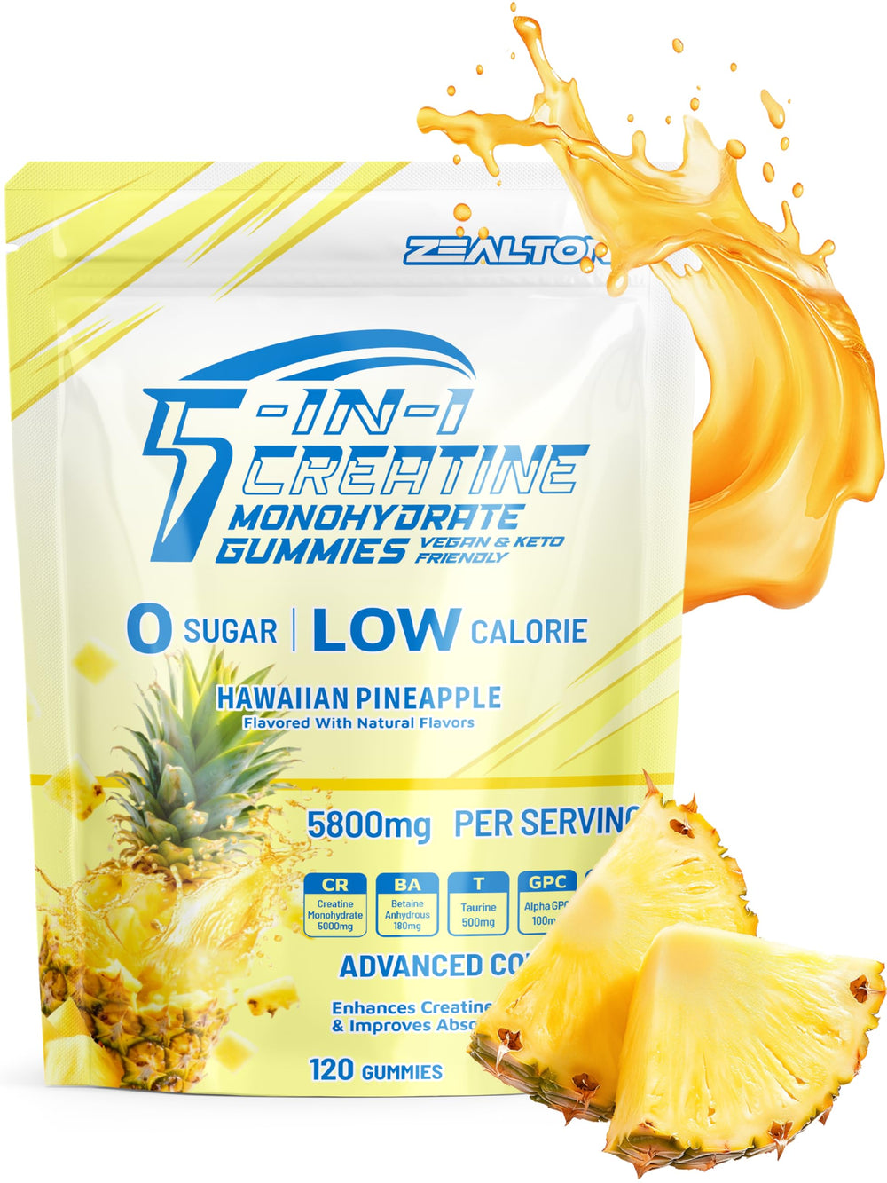 Bottle of Zealtonic Creatine Monohydrate Gummies 5800mg