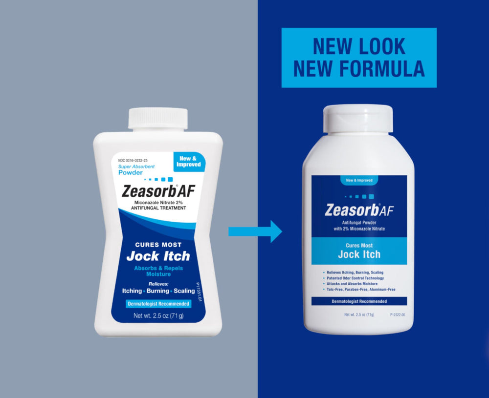Zeasorb moisture-absorption scene illustrating quick moisture control benefits.