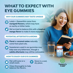Gummies bottle label showing zeaxanthin and lutein