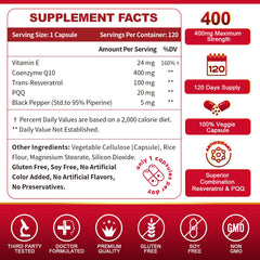 CoQ10 400mg with PQQ supporting energy and mitochondria