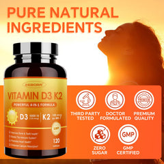 Gluten-free and allergen-free ZEBORA D3+K2 packaging