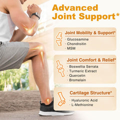 Infographic illustrating the 9-in-1 formula for joint support