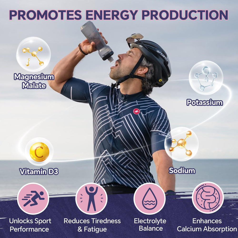 Active lifestyle image with magnesium powder being used daily