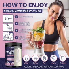Nutrition label for ZEBORA Magnesium Powder