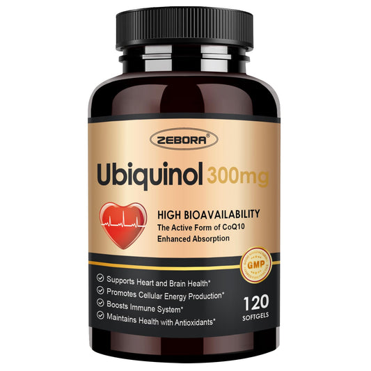 ZEBORA Ubiquinol CoQ10 300mg Softgels bottle