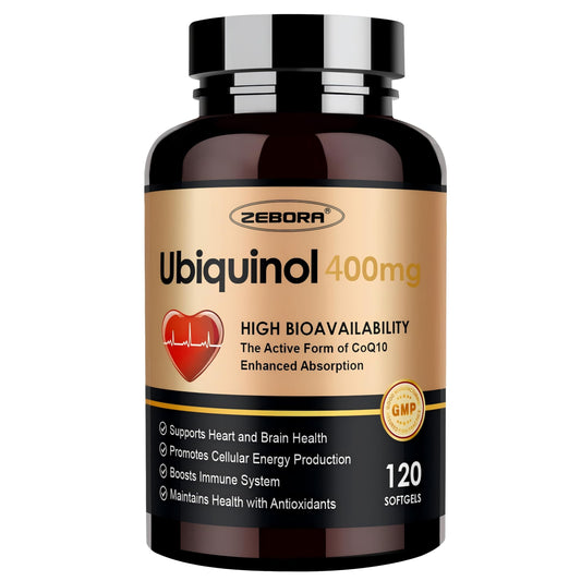 ZEBORA Ubiquinol CoQ10 400mg softgels hero image