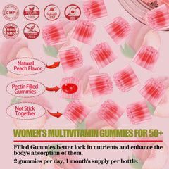 Gummies with vitamins and minerals icons on white background
