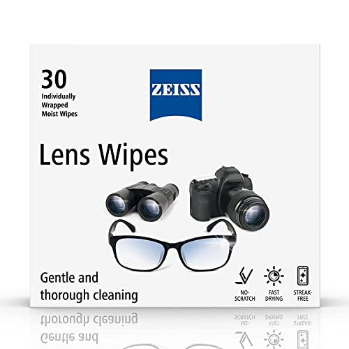 On-the-go packaging of ZEISS lens cleaning wipes for binoculars, cameras, and scopes
