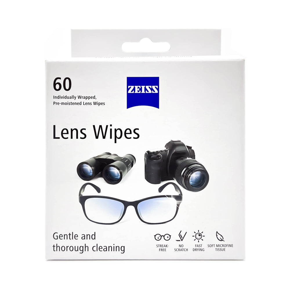 Individually wrapped ZEISS lens wipes for on-the-go