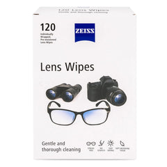 ZEISS 120-count box of lens cleaning wipes with label 000000-2451-374