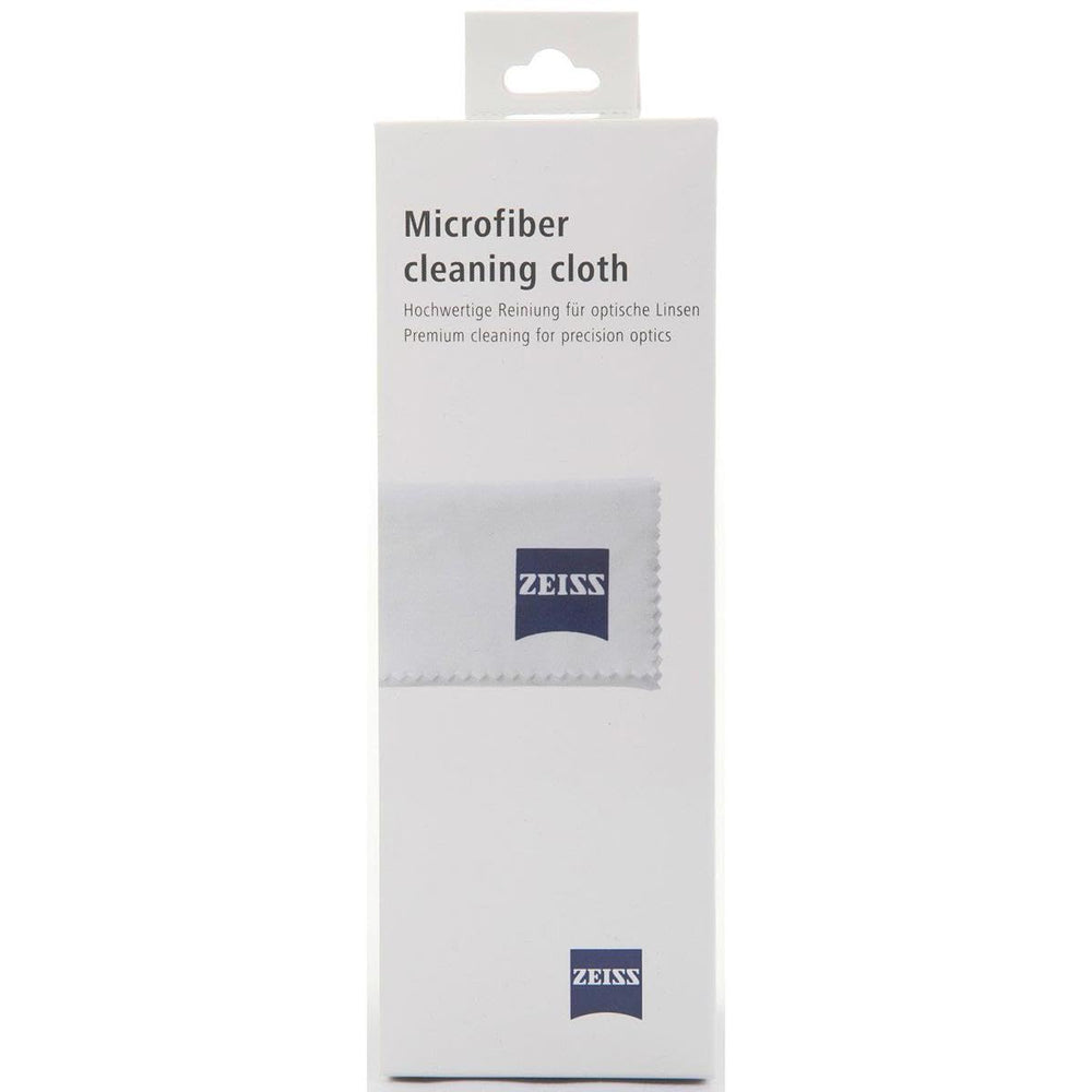 Close-up of Zeiss microfiber cleaning cloth laid out for optics cleaning