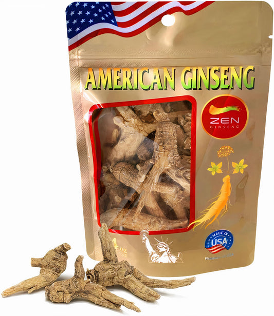 Zen Ginseng 4 oz bag - untrimmed American ginseng root