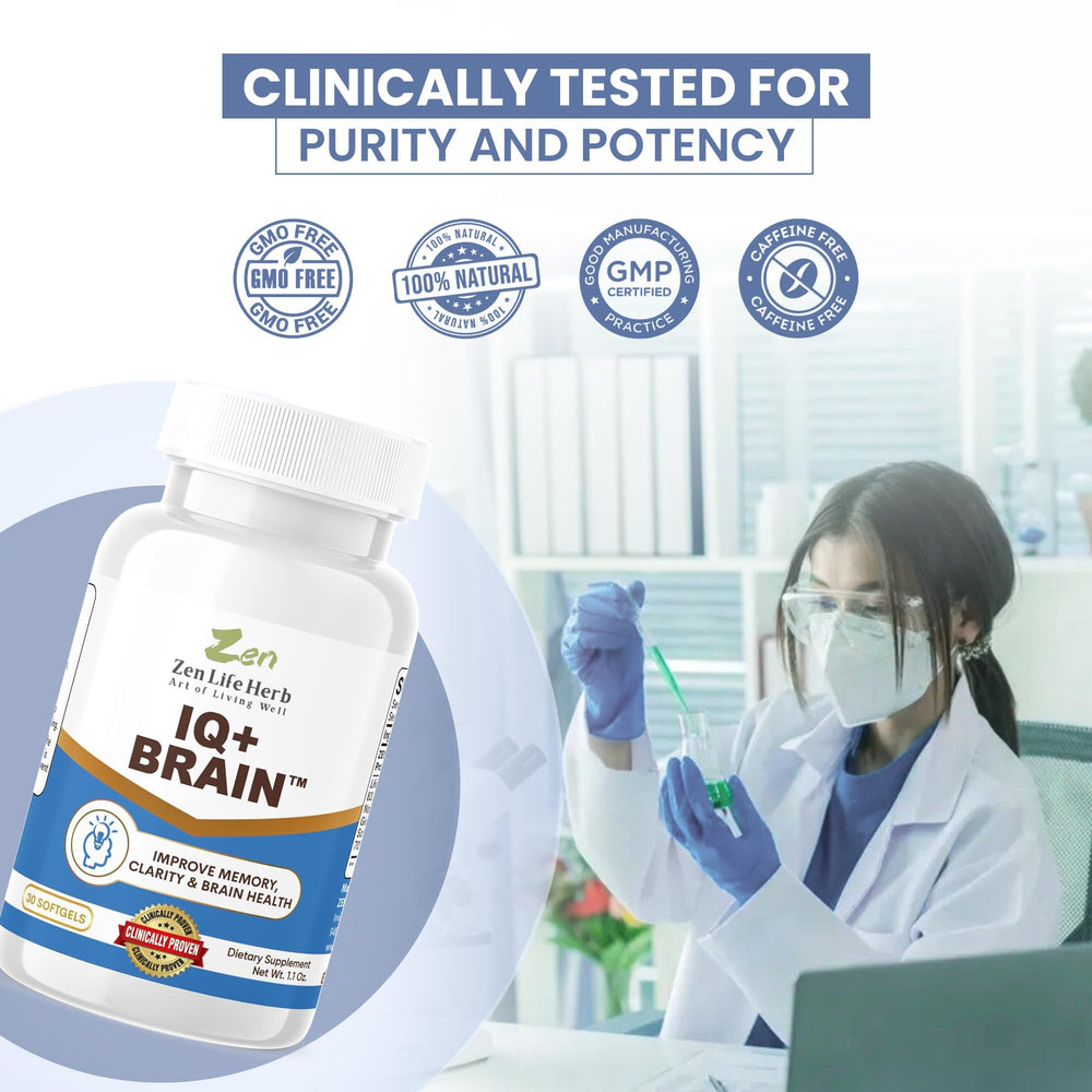 IQ+ Brain product packaging and label