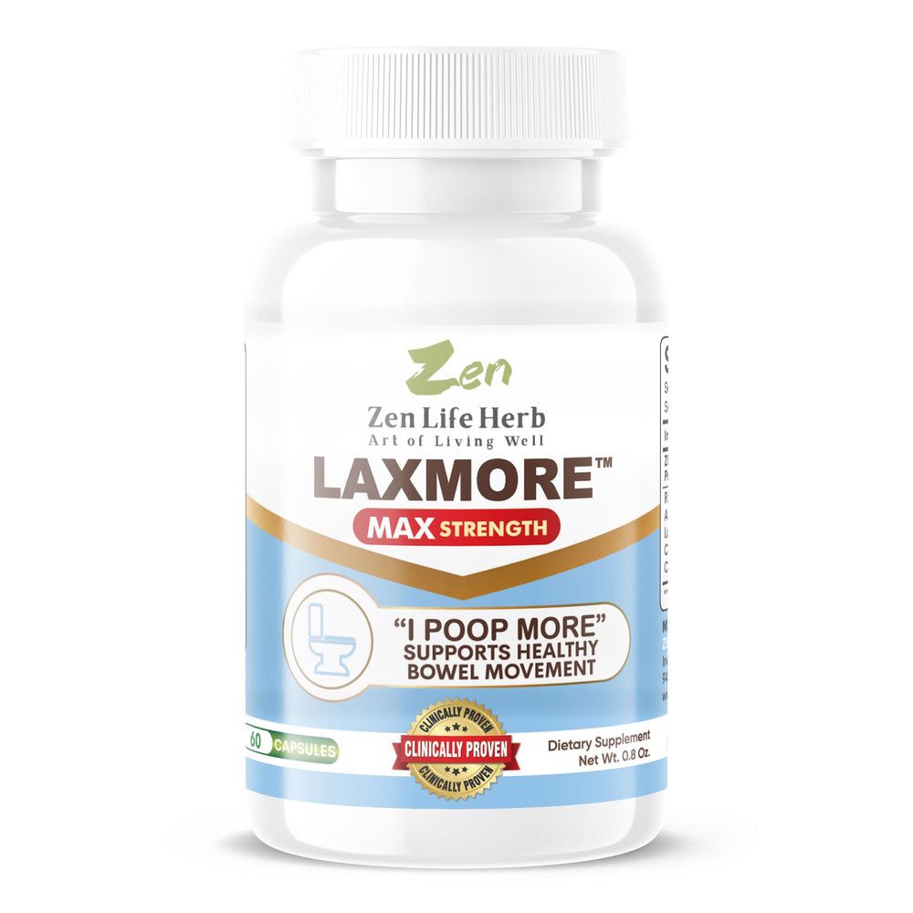 Zen Life Herb LAXMORE bottle and ingredients
