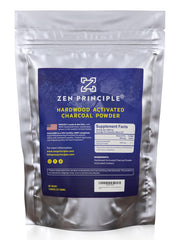 Zen Principle activated charcoal powder in a jar
