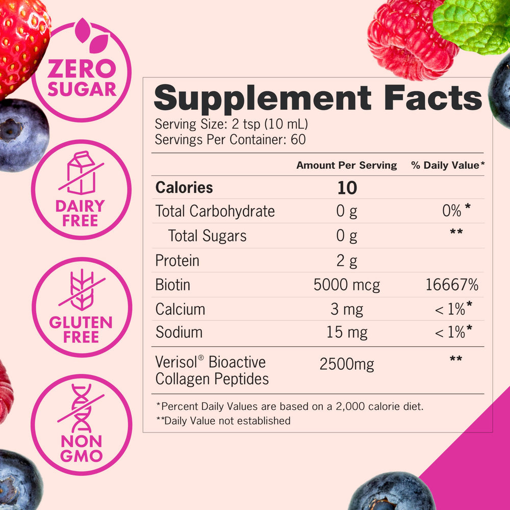 Glass of mixed berry liquid collagen