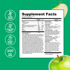 Organic Energy & Hydration blend in Zena Super Greens showing caffeine sources