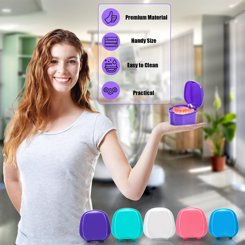Open view interior of ZENFUN denture storage box