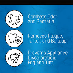 Denture and retainer soaking in cleansing solution