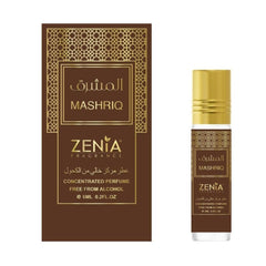 Front view of Zenia Mashriq Perfume Oil Roll-On 6ml bottle