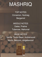 Close-up of Cinnamon, Nutmeg, and Bergamot notes in Zenia Mashriq