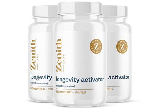 Bottle of Zenith Labs Longevity Activator dietary supplement