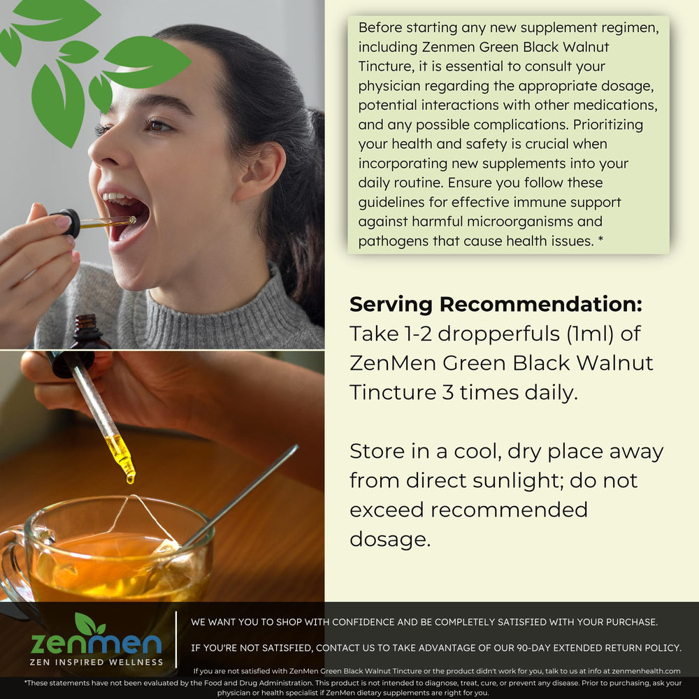 USDA Organic and Non-GMO label on Zenmen tincture