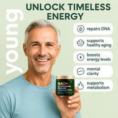 ZenUP NAD+ Supplement label highlights premium ingredients and benefits