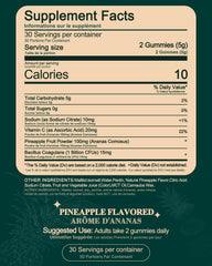 Close-up of pineapple-flavored feminine balance gummy for women