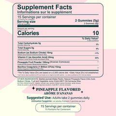 Close-up of Zenvorica pineapple-flavored feminine balance probiotic gummies