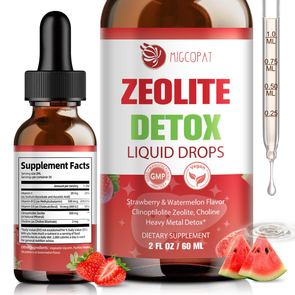 Front view of Zeolite Detox Drops 60ml bottle