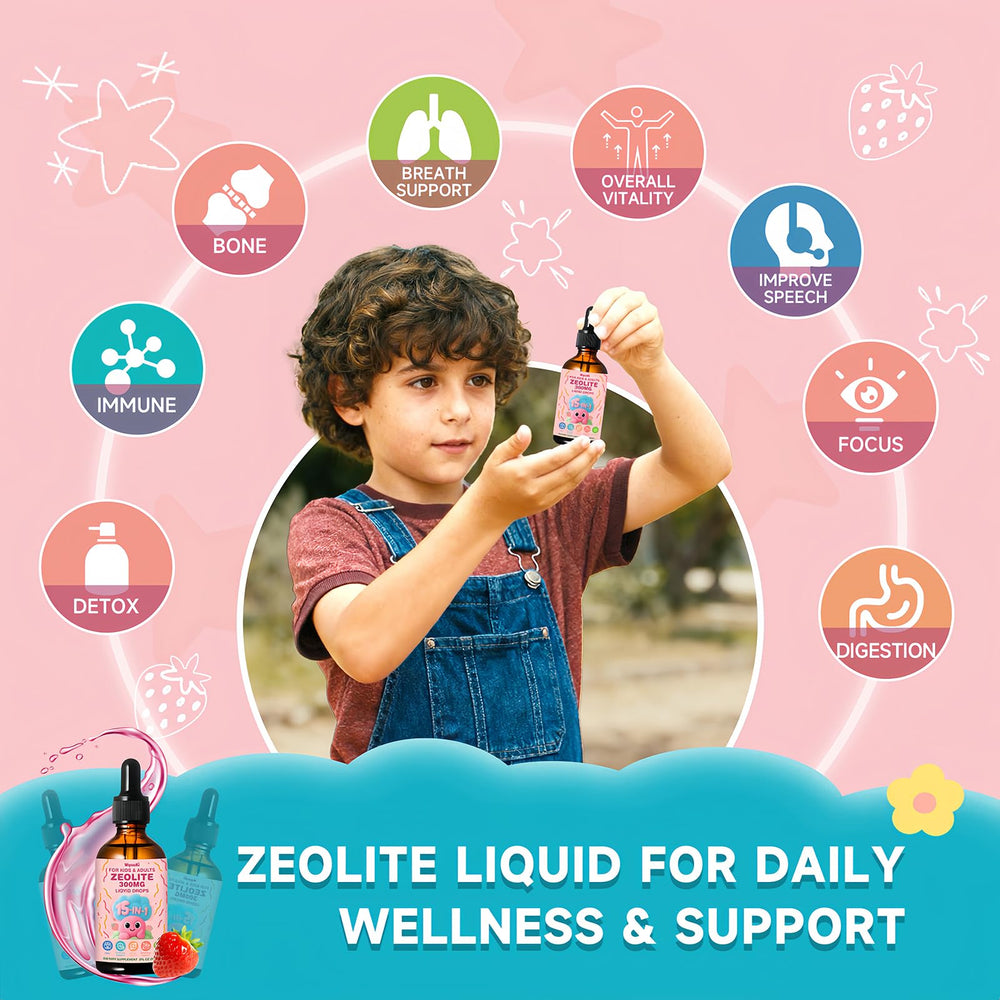Strawberry-flavored Zeolite Drops flavor label
