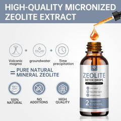 Zeolite Drops label close-up