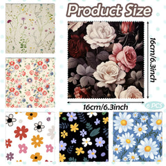 Assorted flower-pattern microfiber cleaning cloths for glasses and screens
