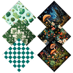 Zewurtuw 6-pack microfiber glasses cleaning cloths green pattern image 1