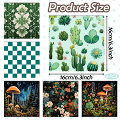 Zewurtuw 6-pack microfiber glasses cleaning cloths green pattern image 2