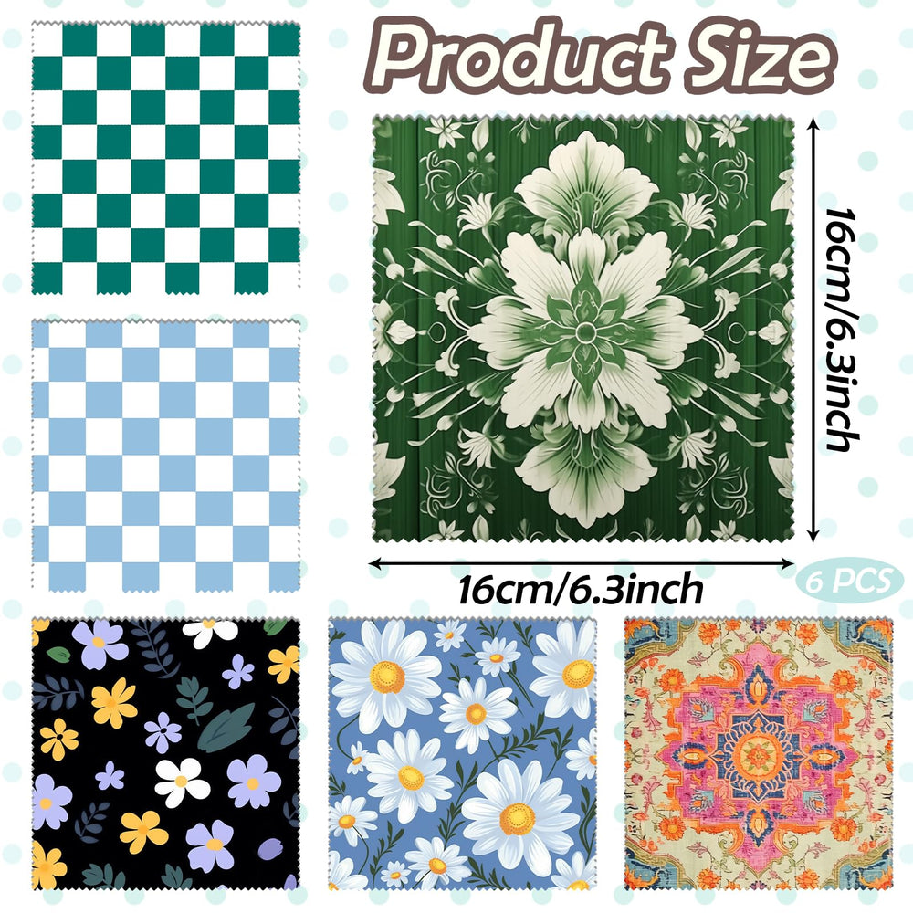 Close-up of 6.3 x 6.3 inch microfiber cleaning cloths