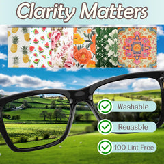 Cloth cleaning glasses, phone screens, and camera lenses
