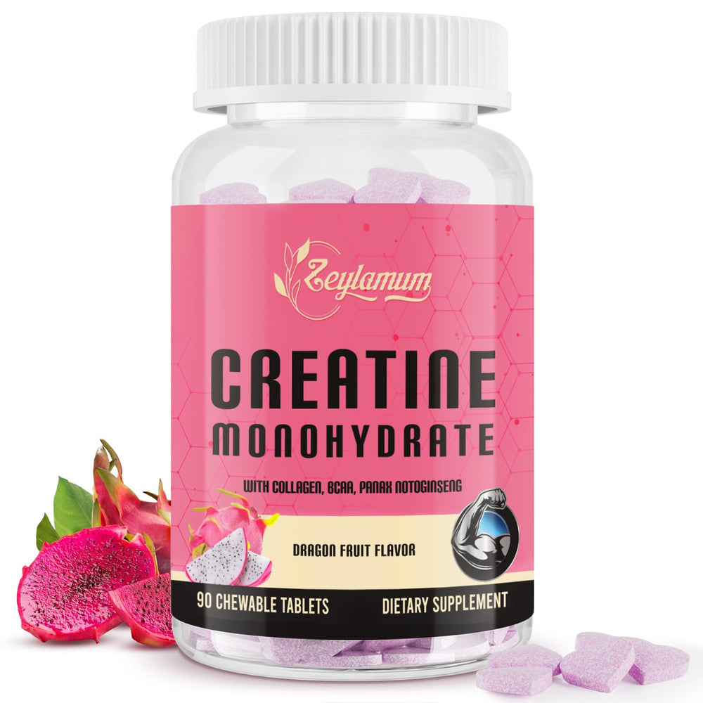 Zeylamum Creatine for Women bottle featuring Hydrolyzed Collagen and BCAA