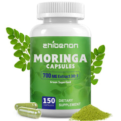 Zhibenon Moringa Oleifera bottle showing 21,000 mg equivalent