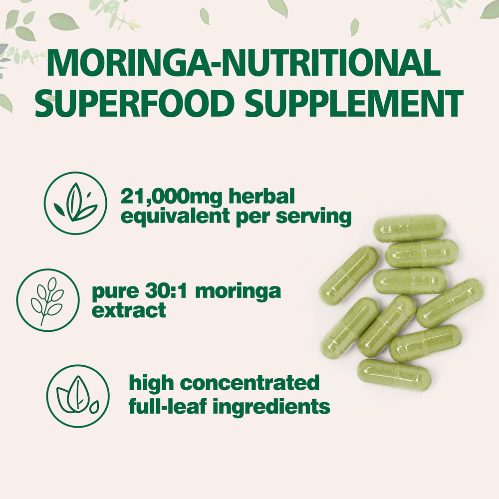Moringa oleifera leaf extract 30 to 1 concentrate 700 mg per serving