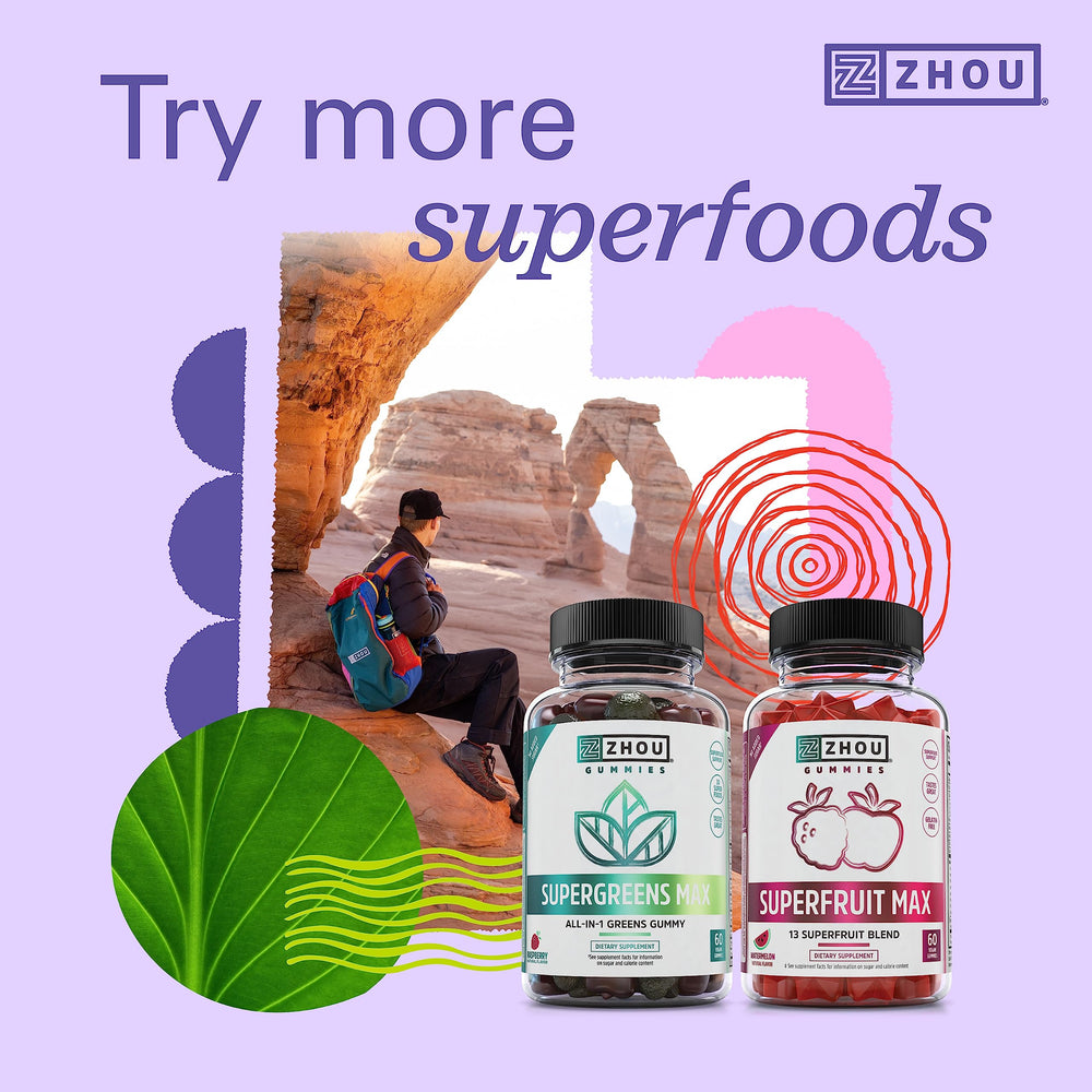 Serving suggestion for Zhou Daily Blues smoothie with blue spirulina