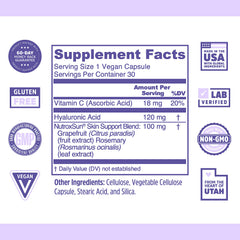 Close-up of Zhou Glowfluence bottle showing label details