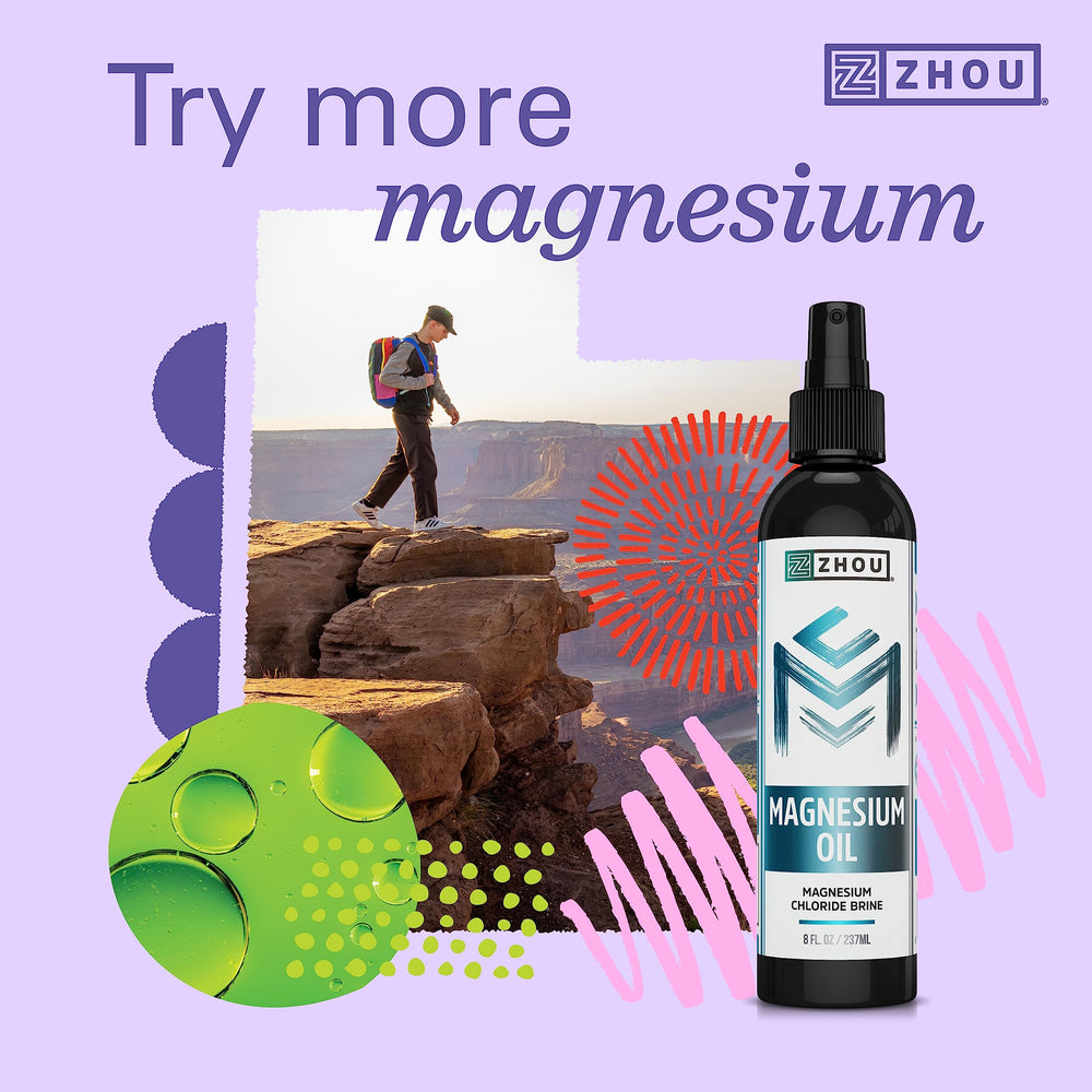 Illustration of heart and bone health benefits from Zhou Magnesium Glycinate