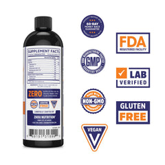 Back label of Zhou MCT Oil bottle showing ingredients and nutrition